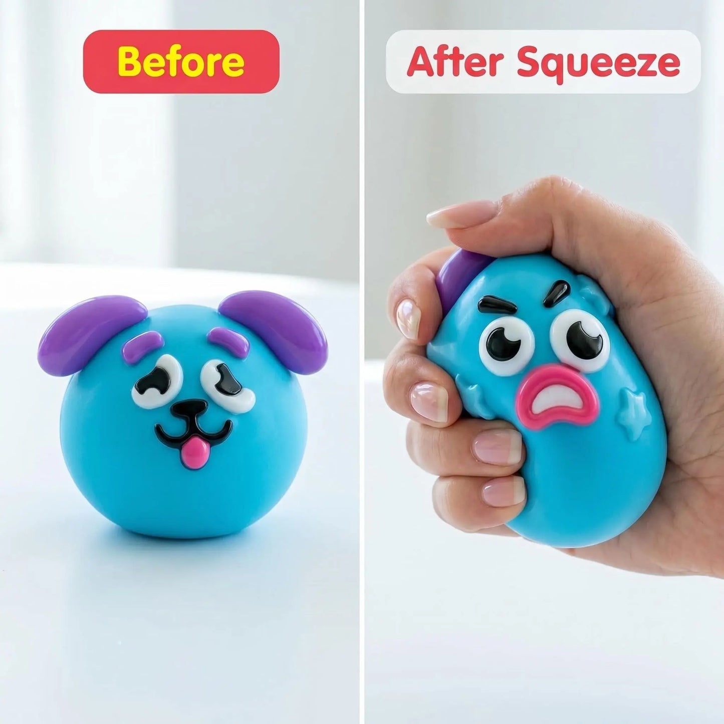 Smushers Interchangeable Squishy Dog Face, Soft Moldable Slow-Rise Sensory Fidget Toy for Anxiety Relief and Tactile Play