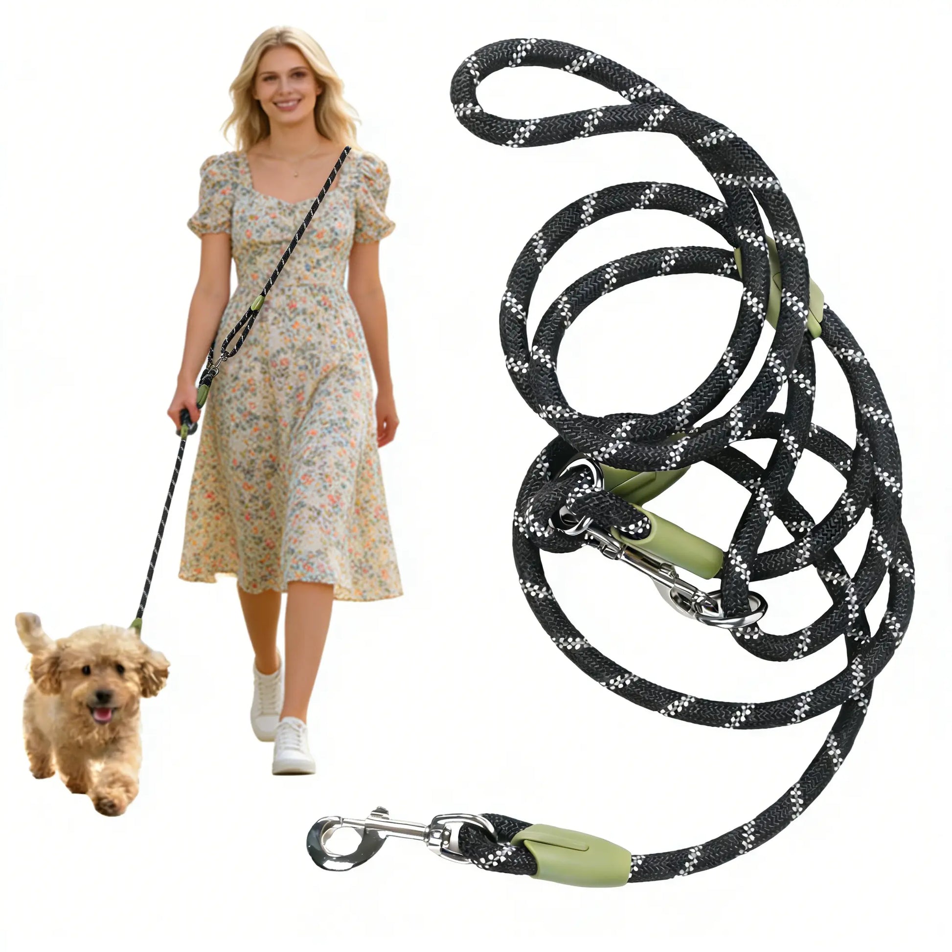 Multifunctional Hands-Free Dog Leash for Hiking and Training - Durable Reflective Crossbody Walking Belt for Dogs of All Sizes