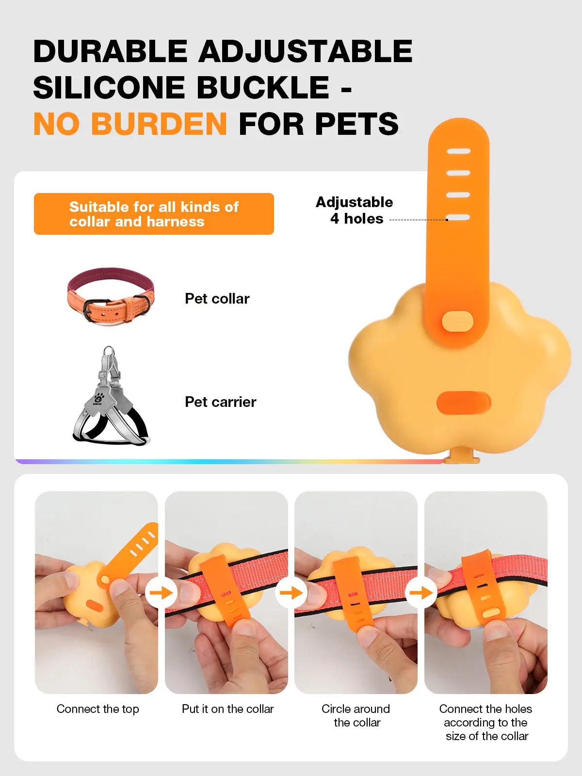 Lekereise USB-C Rechargeable LED Dog Collar Light – Six Modes, Waterproof Silicone Safety Collar for Night Walking, Running, and Camping