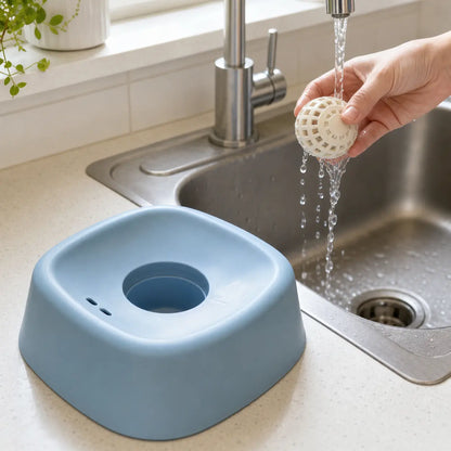 Dog Slow Feeder Bowl Featuring Rotating Lick Ball for Yogurt, Wet Food, and Treats