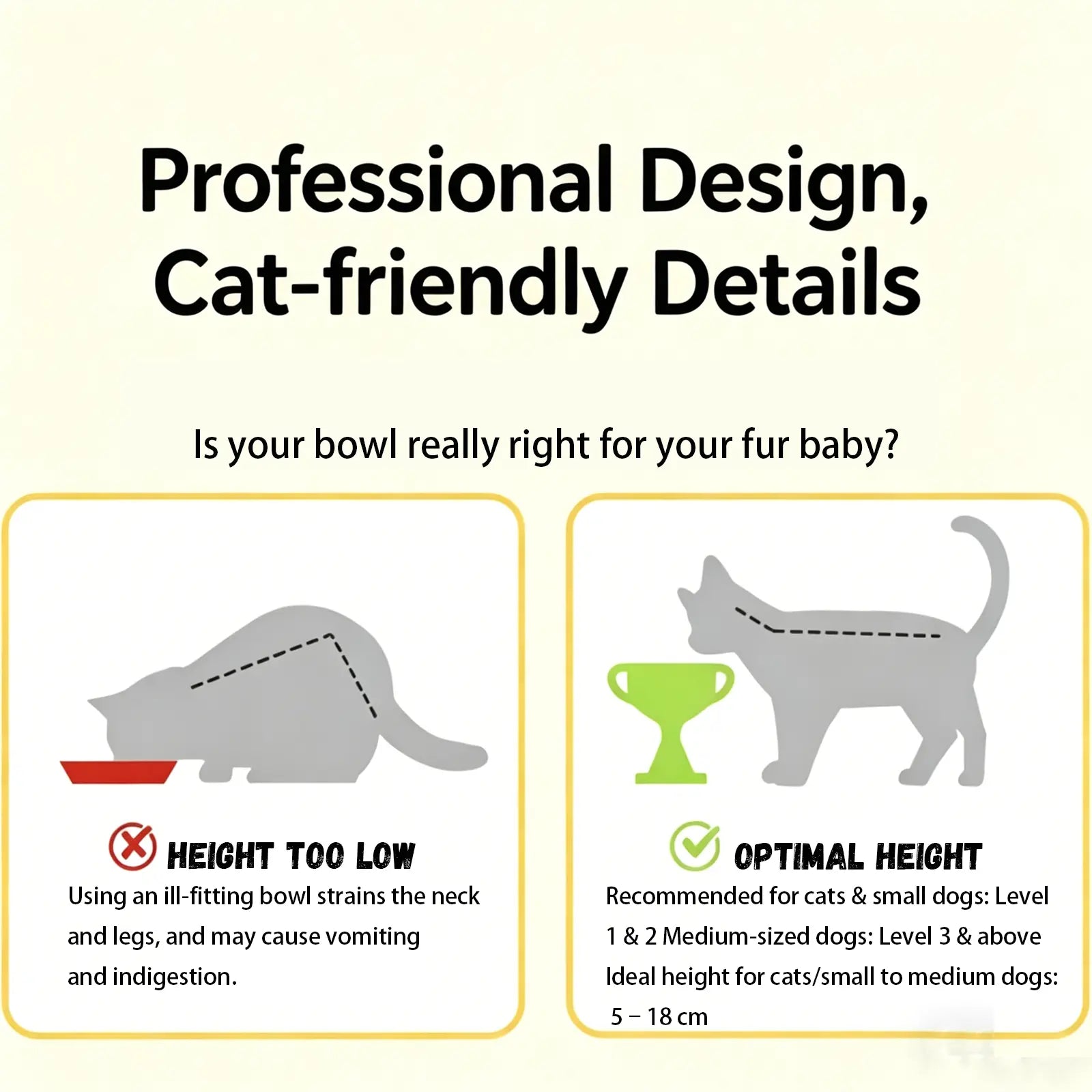 UFORU Ergonomic Trophy-Shaped Ceramic Pet Food Bowl - Adjustable Tilted Feeder with Anti-Slip Design for Cats and Small to Medium Dogs