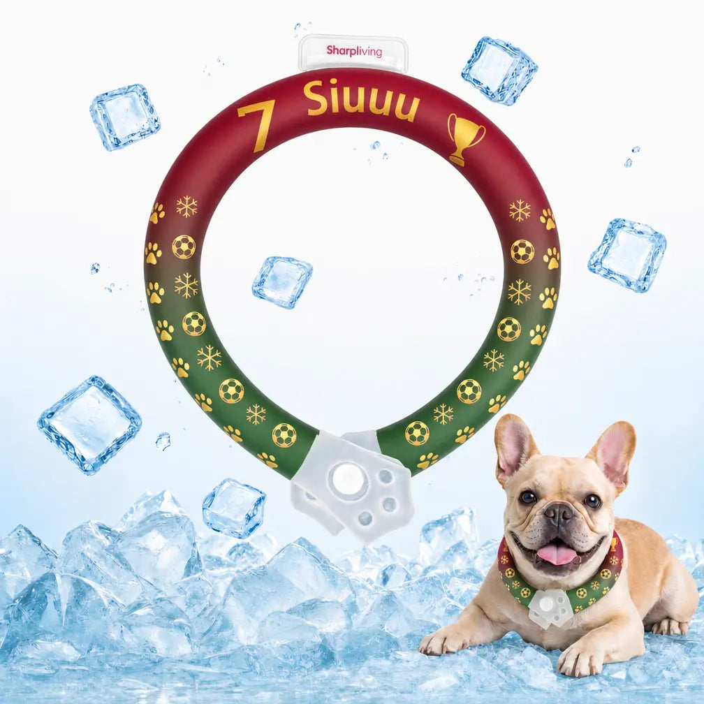 Premium Reusable Pet Cooling Collar with 64°F PCM Ice Ring for Dogs and Cats, Sweat-Free Design for Instant Heat Relief, Ideal for Summer Outdoor Activities, Travel, and Heatstroke Prevention, Safe TPU Construction for All Breeds