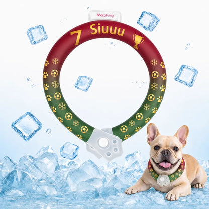Premium Reusable Pet Cooling Collar with 64°F PCM Ice Ring for Dogs and Cats, Sweat-Free Design for Instant Heat Relief, Ideal for Summer Outdoor Activities, Travel, and Heatstroke Prevention, Safe TPU Construction for All Breeds