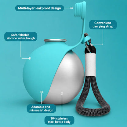 Premium Portable Dog Water Dispenser - Durable, Spill-Proof Design for All-Terrain Travel with One-Handed Operation and Leak-Free Assurance