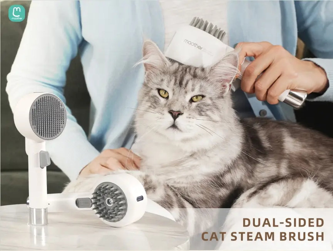 Fresh Fur 2-in-1 Pet Steam Brush and Spray Comb for Effective Deshedding and Grooming of Cats and Dogs