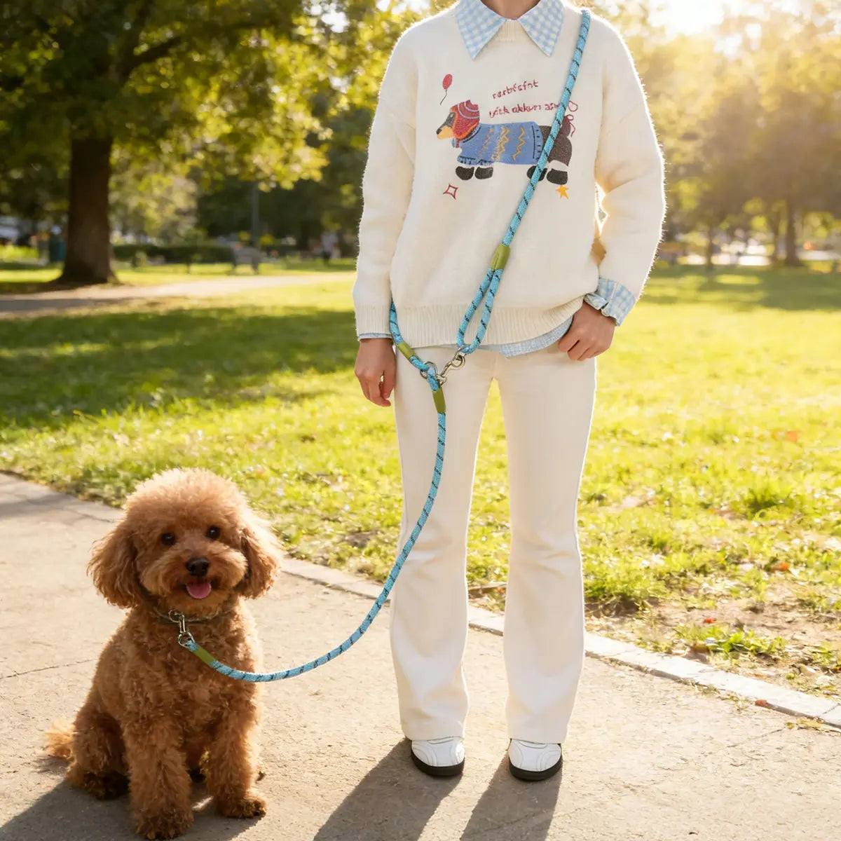 Multifunctional Hands-Free Dog Leash for Hiking and Training - Durable Reflective Crossbody Walking Belt for Dogs of All Sizes