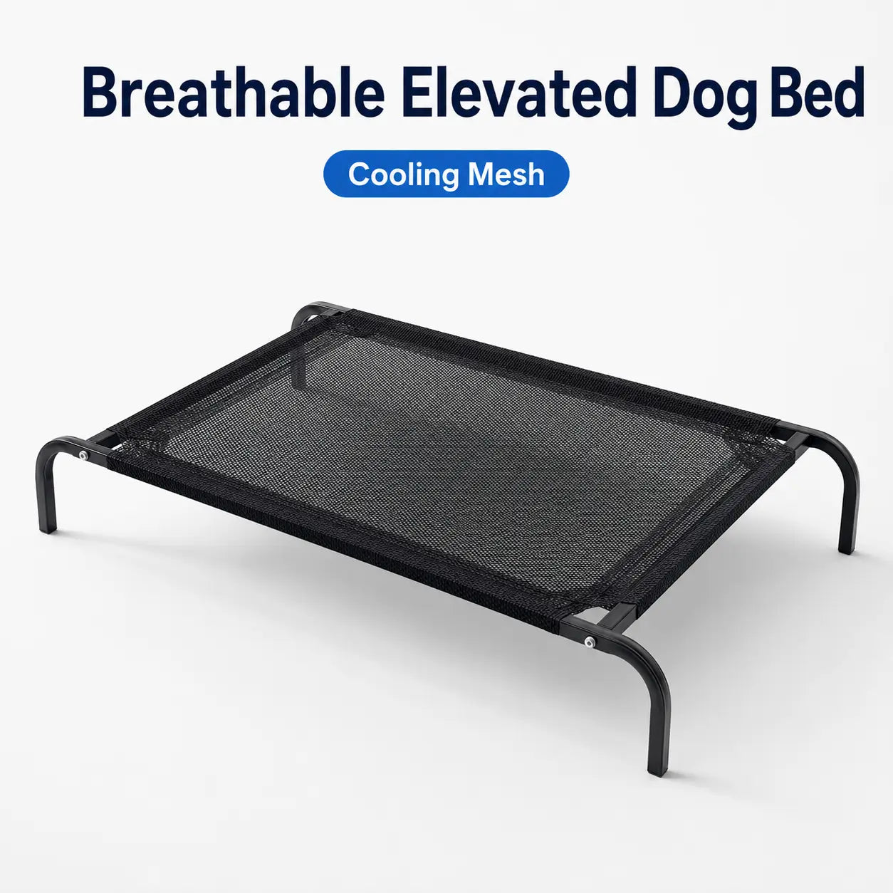 Elevated Cooling Dog Bed for Small to Medium Breeds - 36.2" L x 23.6" W x 5.9" H, Breathable Mesh Raised Cot with Durable Metal Frame for Indoor and Outdoor Use