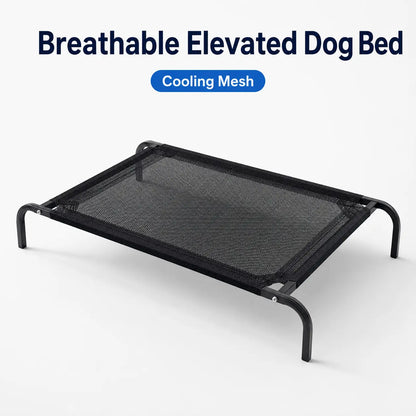 Elevated Cooling Dog Bed for Small to Medium Breeds - 36.2" L x 23.6" W x 5.9" H, Breathable Mesh Raised Cot with Durable Metal Frame for Indoor and Outdoor Use