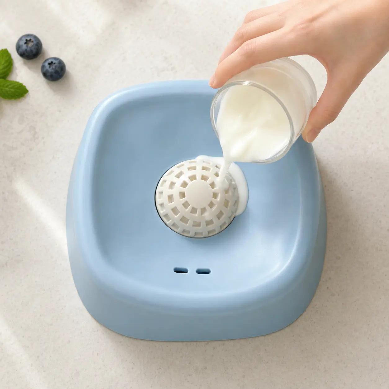 Dog Slow Feeder Bowl Featuring Rotating Lick Ball for Yogurt, Wet Food, and Treats