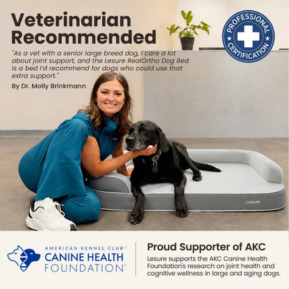 Lesure Realortho Orthopedic Dog Bed for Joint Support in Large and Senior Canines