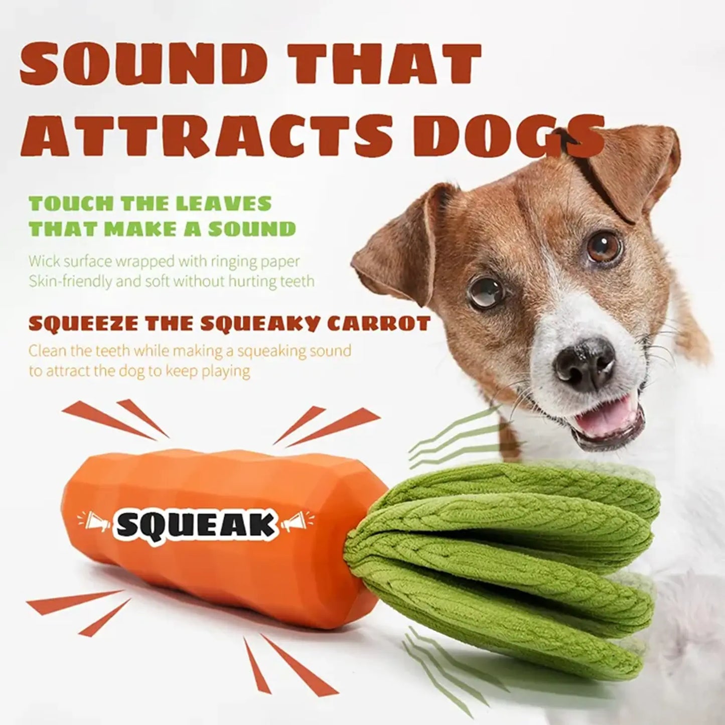 Durable Rubber Carrot Squeaky Chew Toy for Aggressive Chewers - Interactive Training and Cleaning Toy for Medium Dogs and Puppies