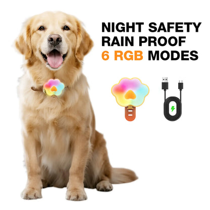 Lekereise USB-C Rechargeable LED Dog Collar Light – Six Modes, Waterproof Silicone Safety Collar for Night Walking, Running, and Camping
