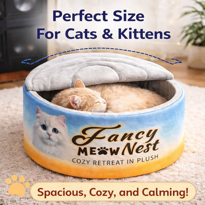 Plush Enclosed Cat Bed - 19.7" Soft Cave Design for Indoor Cats and Kittens
