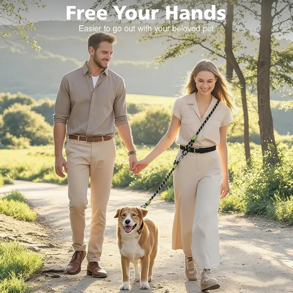 Multifunctional Hands-Free Dog Leash for Hiking and Training - Durable Reflective Crossbody Walking Belt for Dogs of All Sizes