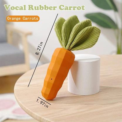 Durable Rubber Carrot Squeaky Chew Toy for Aggressive Chewers - Interactive Training and Cleaning Toy for Medium Dogs and Puppies