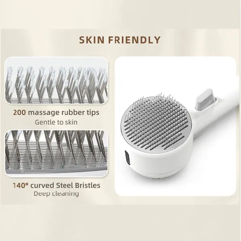 Fresh Fur 2-in-1 Pet Steam Brush and Spray Comb for Effective Deshedding and Grooming of Cats and Dogs