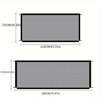 Pet Dog Gate and Stair Safety Barrier - Folding Breathable Mesh Enclosure for Dogs and Children, Portable Punch-Free Isolation Net and Playpen