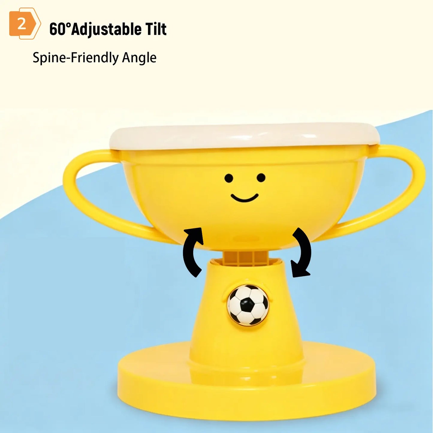 UFORU Ergonomic Trophy-Shaped Ceramic Pet Food Bowl - Adjustable Tilted Feeder with Anti-Slip Design for Cats and Small to Medium Dogs