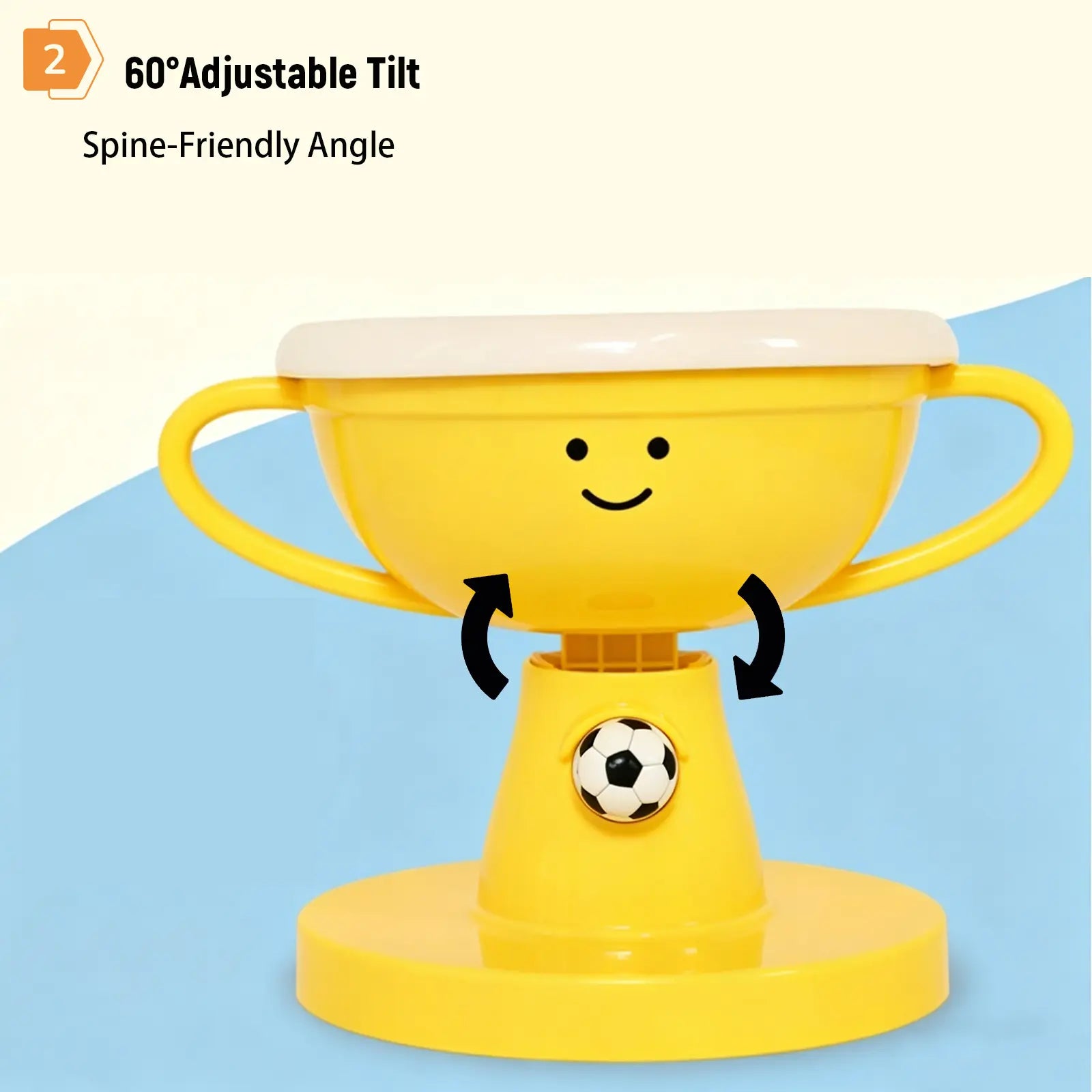 UFORU Ergonomic Trophy-Shaped Ceramic Pet Food Bowl - Adjustable Tilted Feeder with Anti-Slip Design for Cats and Small to Medium Dogs