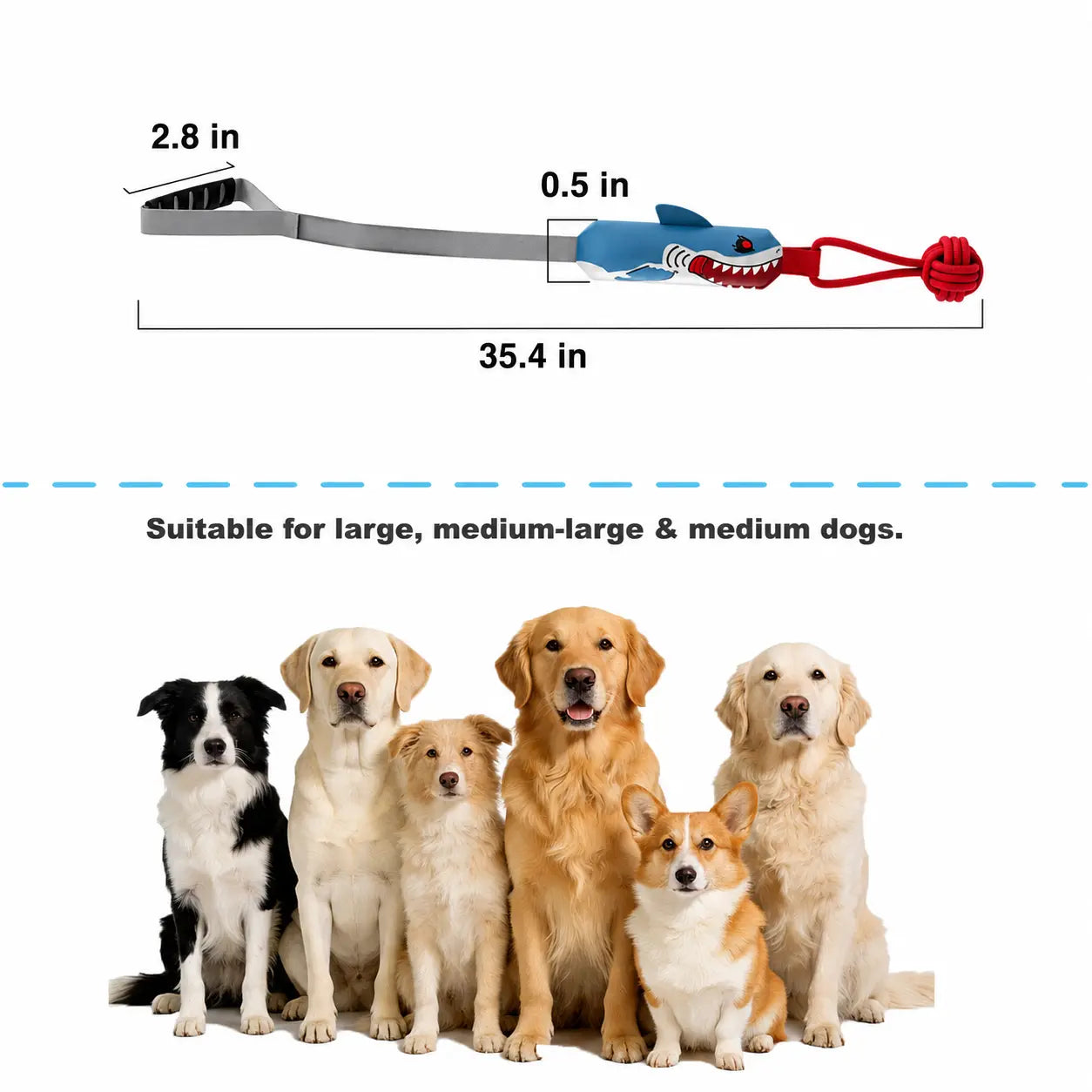Kawiwi Interactive Dog Tug Toy - Safe Tug of War Squeaky Rope for Small & Medium Dogs, Promotes Bonding and Energy Conservation for Indoor & Outdoor Play (Not a Chew Toy, Supervised Use Only)