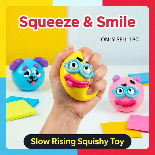 Smushers Interchangeable Squishy Dog Face, Soft Moldable Slow-Rise Sensory Fidget Toy for Anxiety Relief and Tactile Play