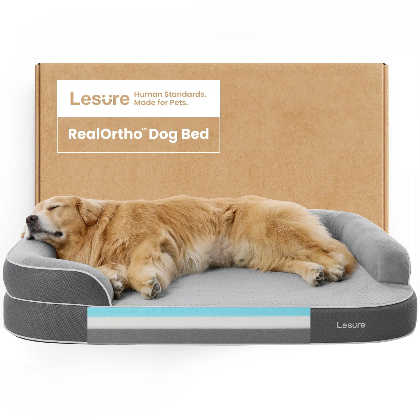 Lesure Realortho Orthopedic Dog Bed for Joint Support in Large and Senior Canines