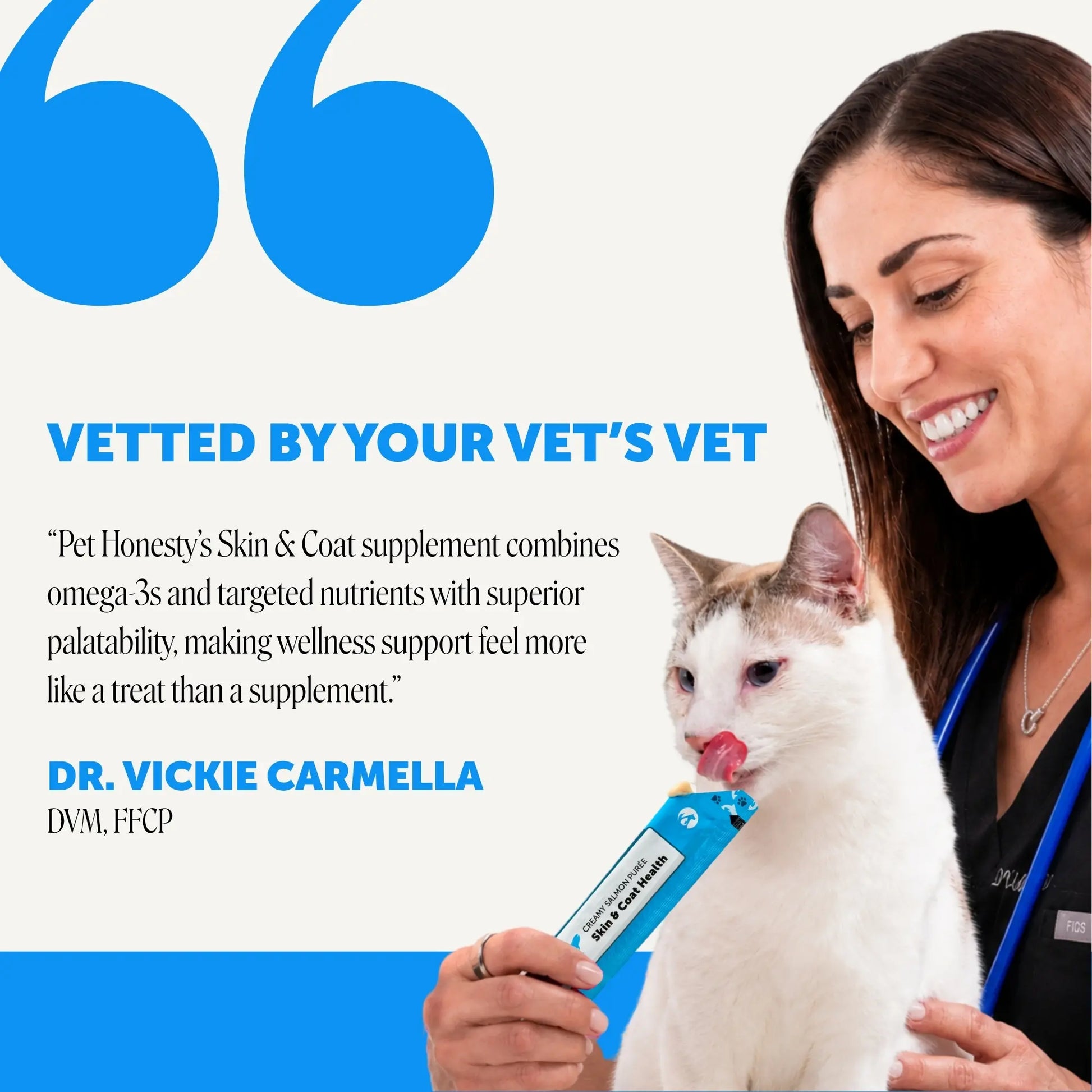 Pet Honesty Squeezables Skin & Coat Health Lickable Supplement for Cats - 20 Pouches