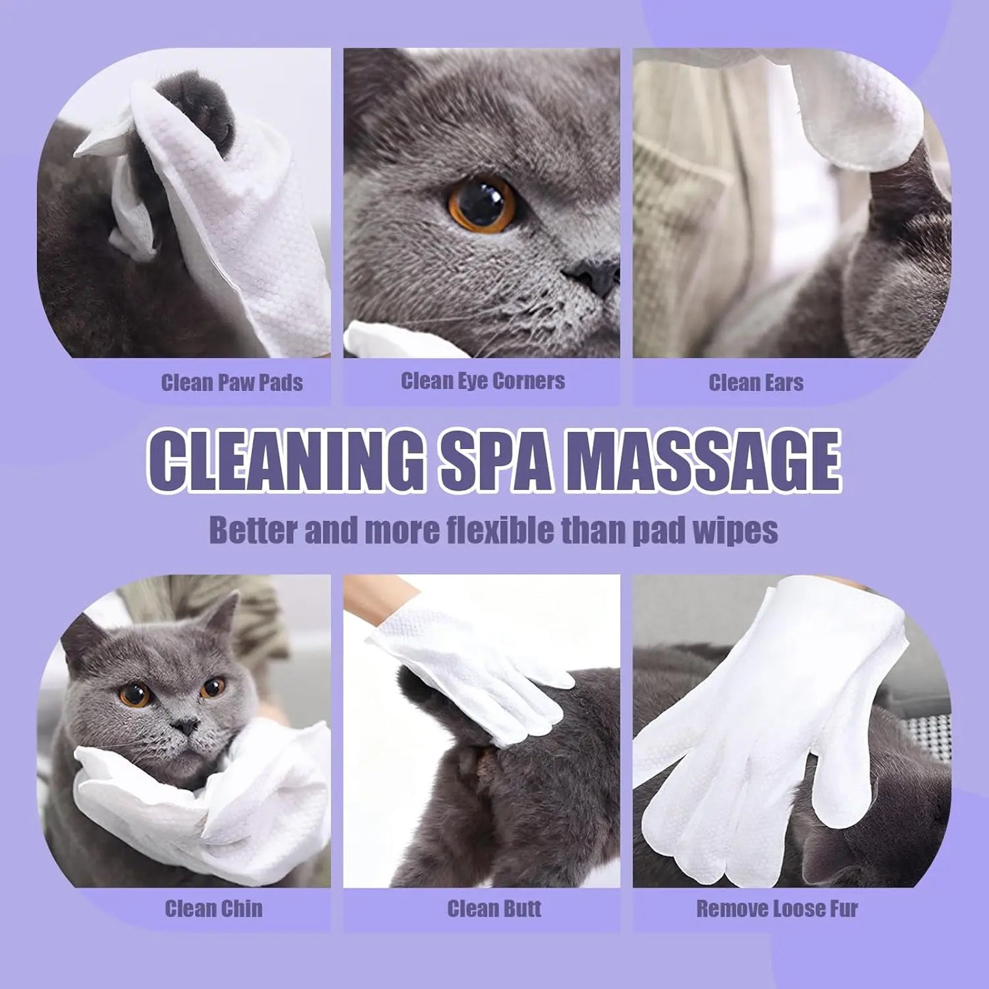 Professional Disposable Grooming Wipes for Dogs and Cats (12 Pack) - Hypoallergenic, No-Rinse Pet Gloves Wipes with Natural Fermented Oils for Hair Removal, Deodorizing, Skin Moisture, and Paw Care, Ideal for Outdoor Use