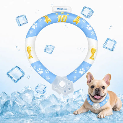 Premium Reusable Pet Cooling Collar with 64°F PCM Ice Ring for Dogs and Cats, Sweat-Free Design for Instant Heat Relief, Ideal for Summer Outdoor Activities, Travel, and Heatstroke Prevention, Safe TPU Construction for All Breeds