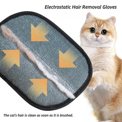 Professional Washable Pet Hair Removal Mitt - Effective Static Fur and Lint Cleaner for Furniture, Bedding, and Vehicle Interiors