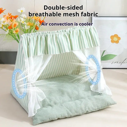 Washable Semi-Enclosed Plush Pet Tent Bed for Small to Medium Cats and Dogs - All-Season Comfort