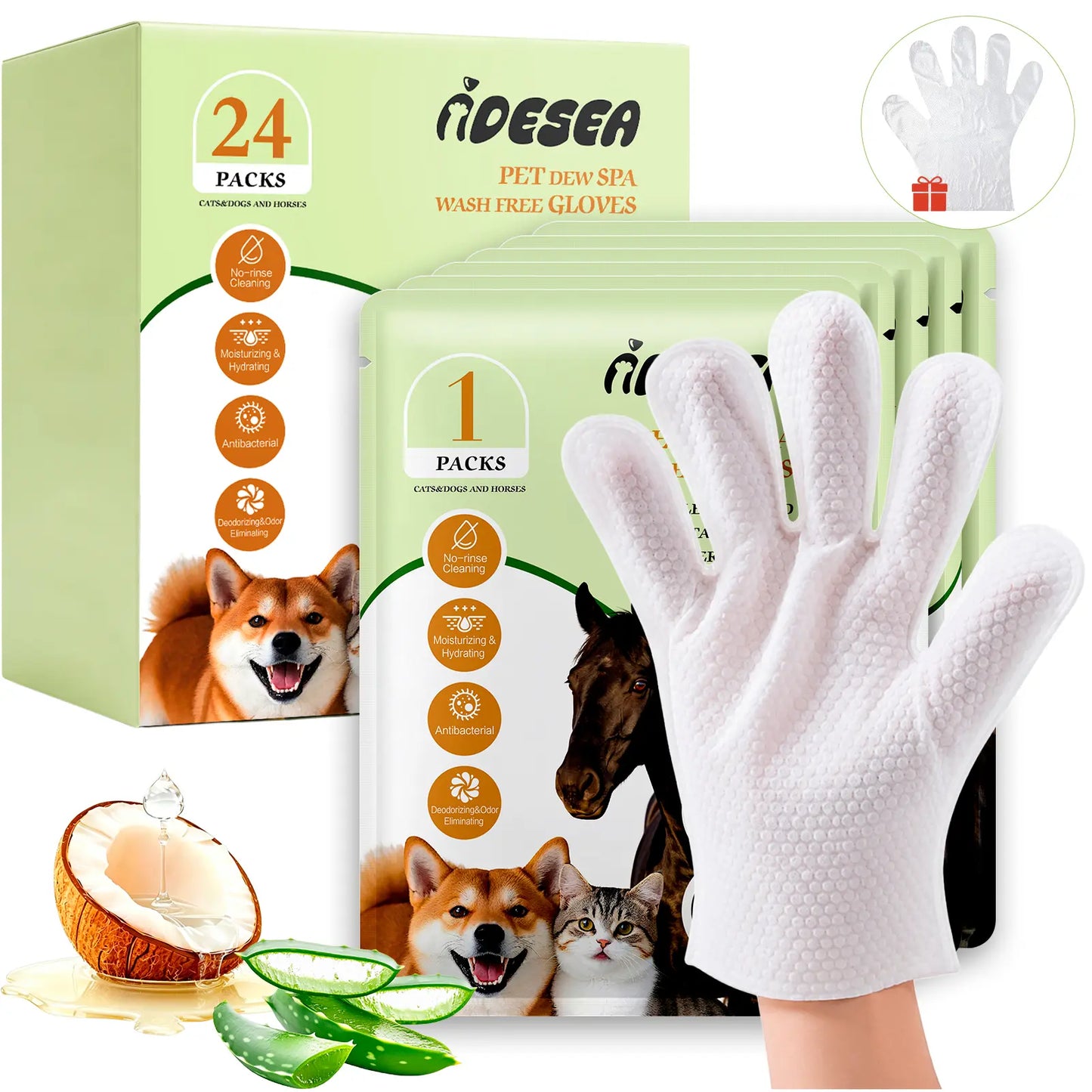 Professional Pet Grooming Wipes for Dogs and Cats - Waterless Bath, Hypoallergenic, Deodorizing, Extra Thick Care for Paws, Fur, Face, Ears, and Tail