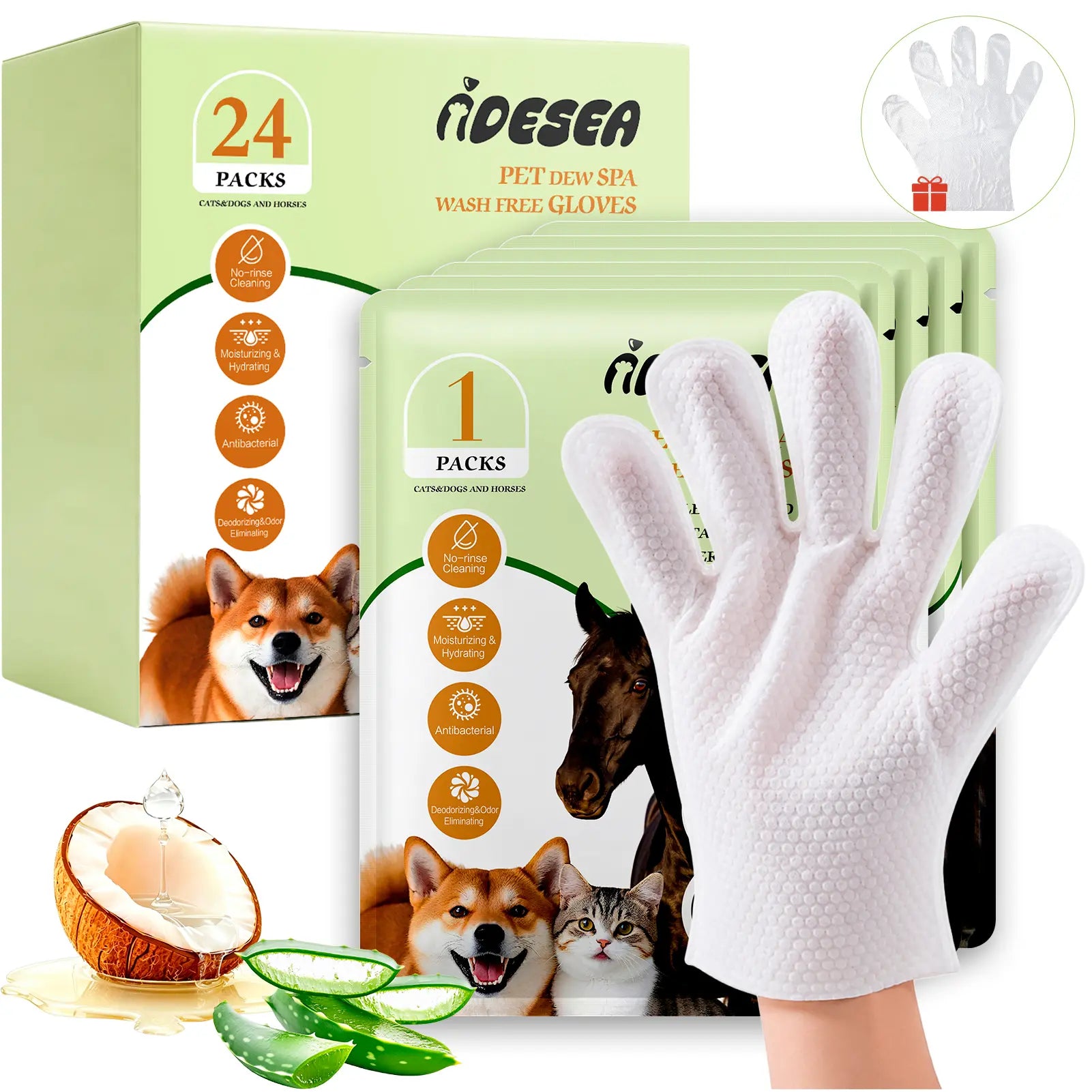Professional Pet Grooming Wipes for Dogs and Cats - Waterless Bath, Hypoallergenic, Deodorizing, Extra Thick Care for Paws, Fur, Face, Ears, and Tail