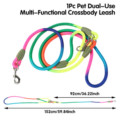 Multifunctional Hands-Free Dog Leash for Hiking and Training - Durable Reflective Crossbody Walking Belt for Dogs of All Sizes