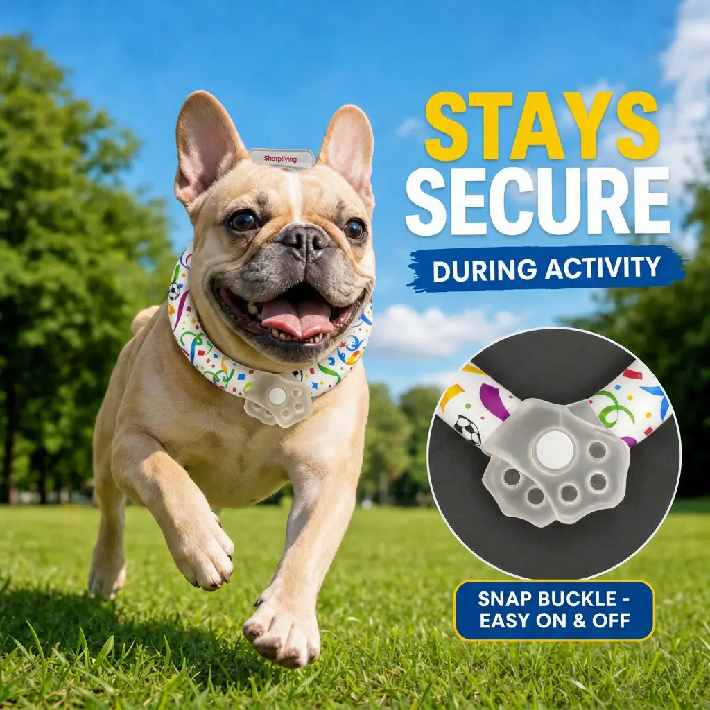 Premium Reusable Pet Cooling Collar with 64°F PCM Ice Ring for Dogs and Cats, Sweat-Free Design for Instant Heat Relief, Ideal for Summer Outdoor Activities, Travel, and Heatstroke Prevention, Safe TPU Construction for All Breeds