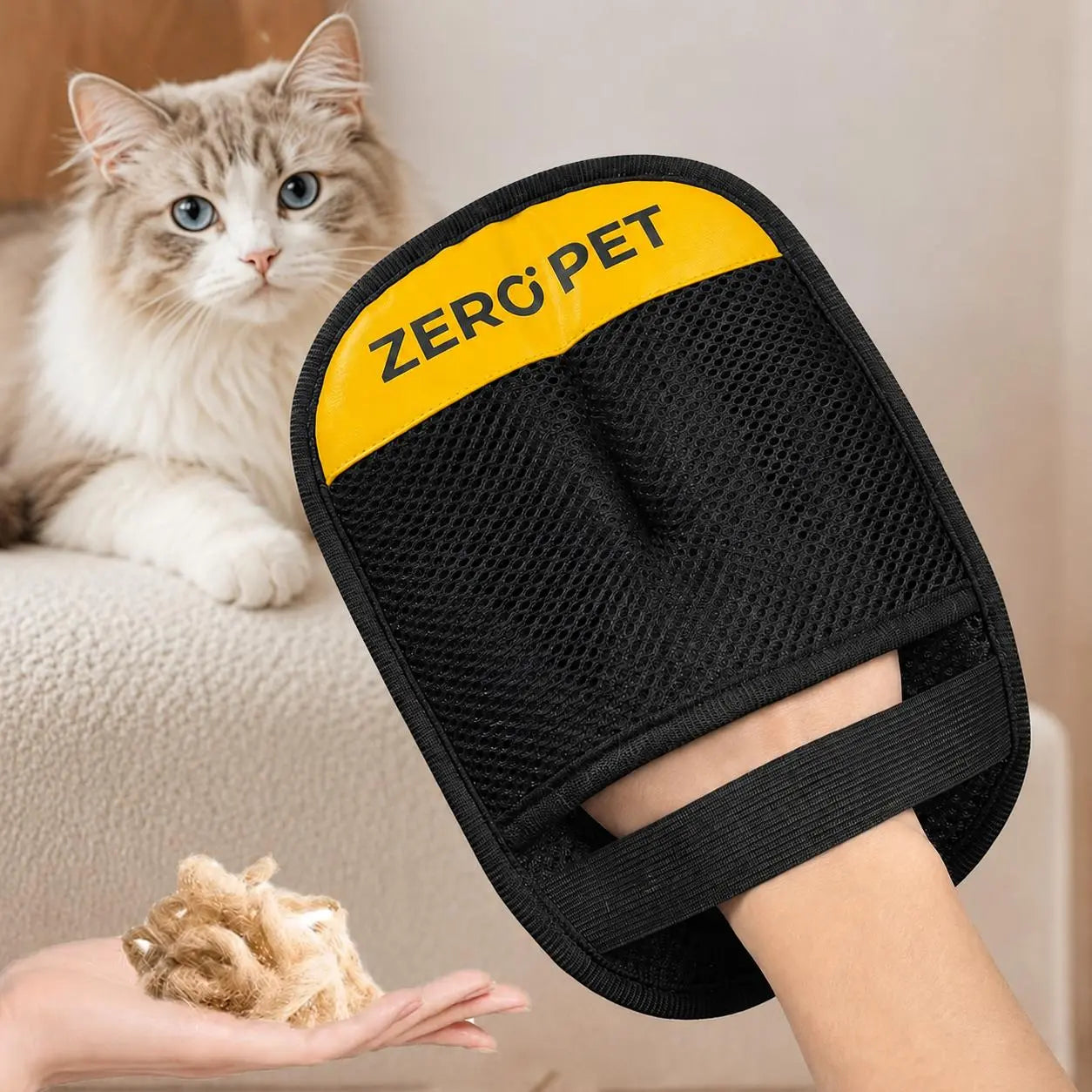 Professional Washable Pet Hair Removal Mitt - Effective Static Fur and Lint Cleaner for Furniture, Bedding, and Vehicle Interiors