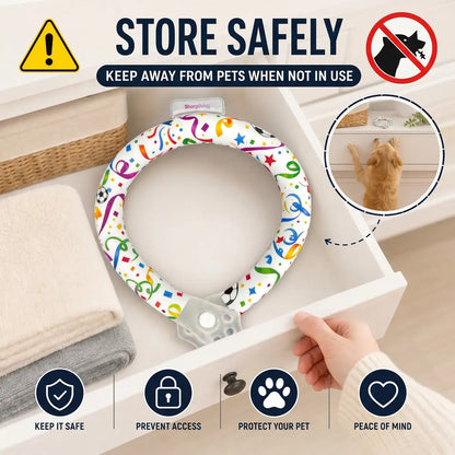 Premium Reusable Pet Cooling Collar with 64°F PCM Ice Ring for Dogs and Cats, Sweat-Free Design for Instant Heat Relief, Ideal for Summer Outdoor Activities, Travel, and Heatstroke Prevention, Safe TPU Construction for All Breeds