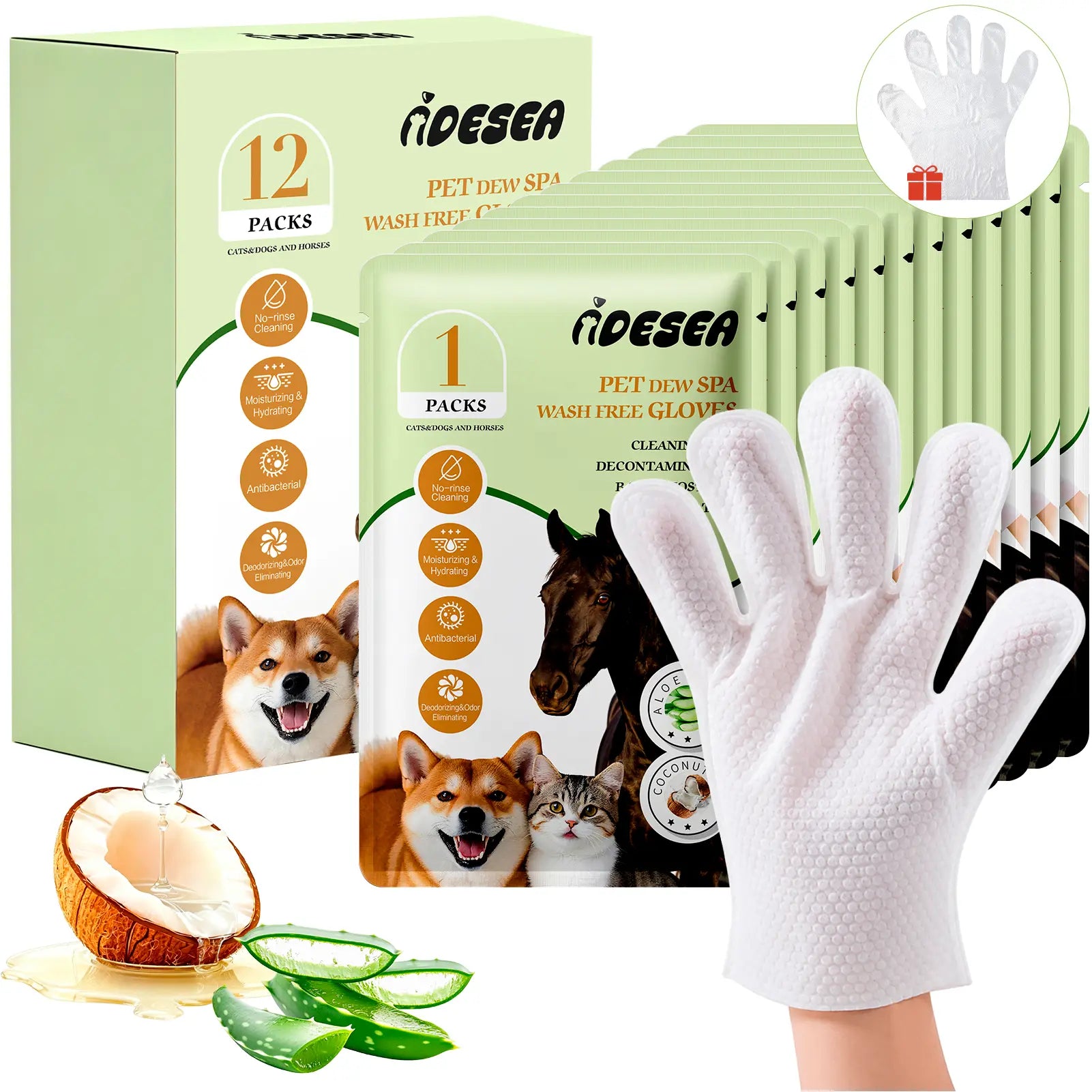 Professional Pet Grooming Wipes for Dogs and Cats - Waterless Bath, Hypoallergenic, Deodorizing, Extra Thick Care for Paws, Fur, Face, Ears, and Tail