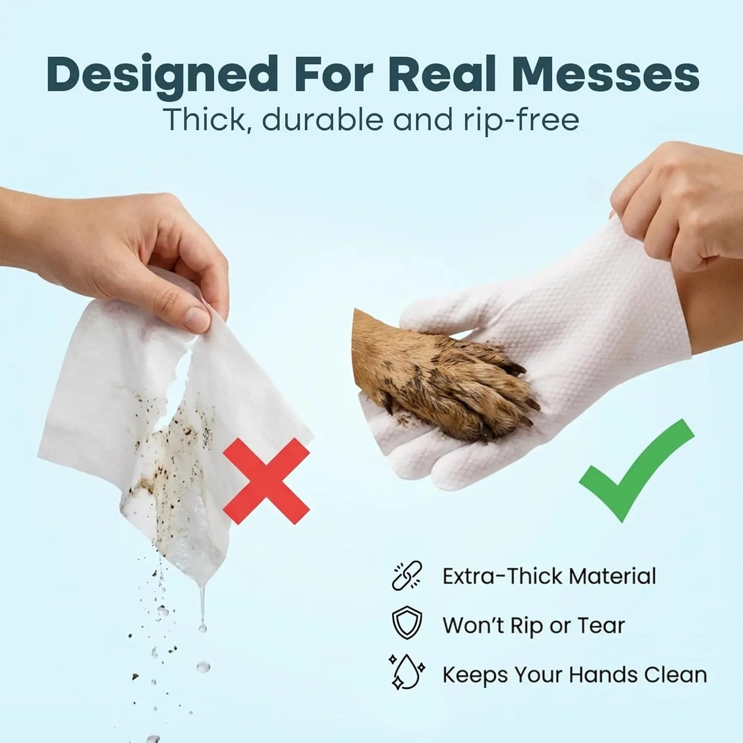 Professional Disposable Grooming Wipes for Dogs and Cats (12 Pack) - Hypoallergenic, No-Rinse Pet Gloves Wipes with Natural Fermented Oils for Hair Removal, Deodorizing, Skin Moisture, and Paw Care, Ideal for Outdoor Use