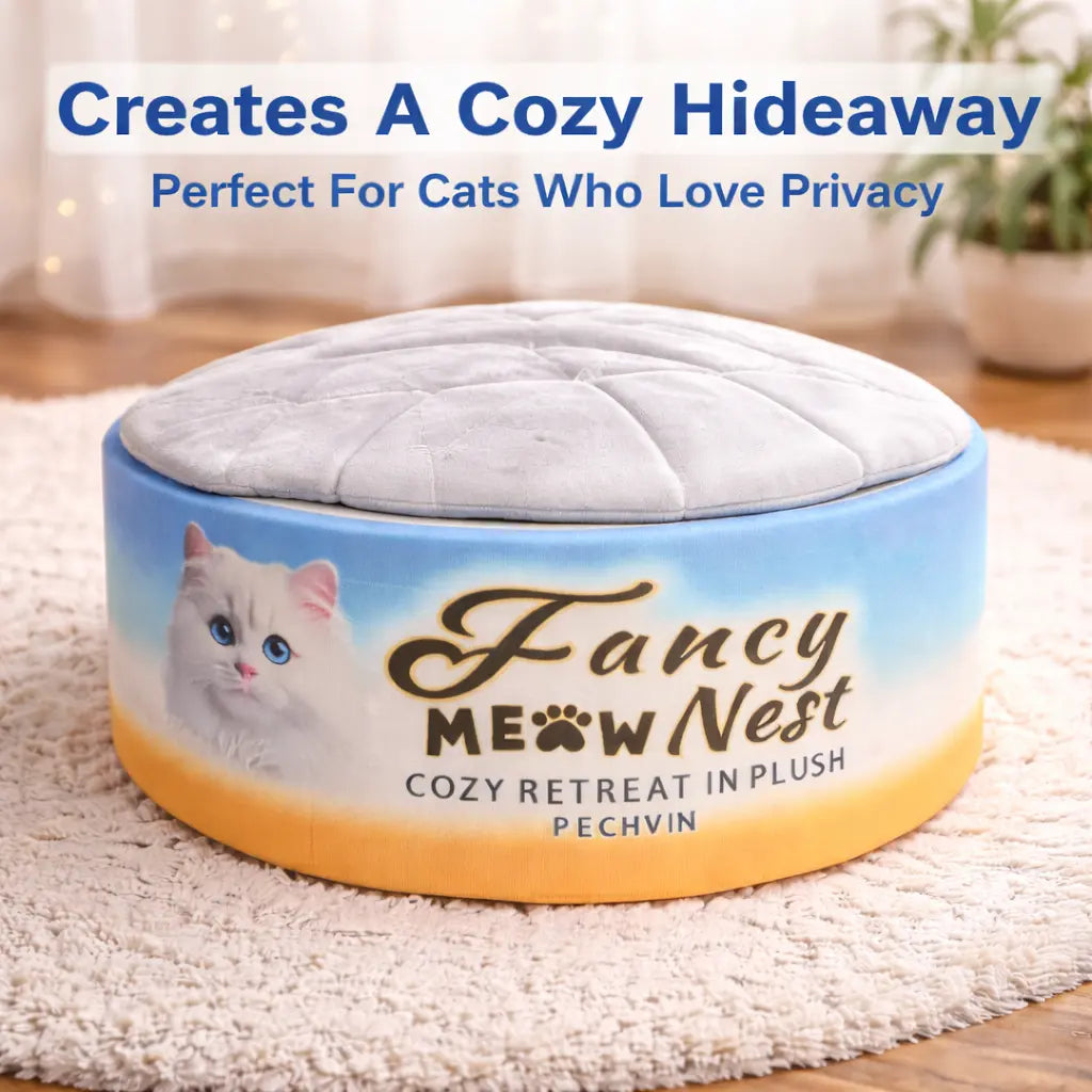 Plush Enclosed Cat Bed - 19.7" Soft Cave Design for Indoor Cats and Kittens