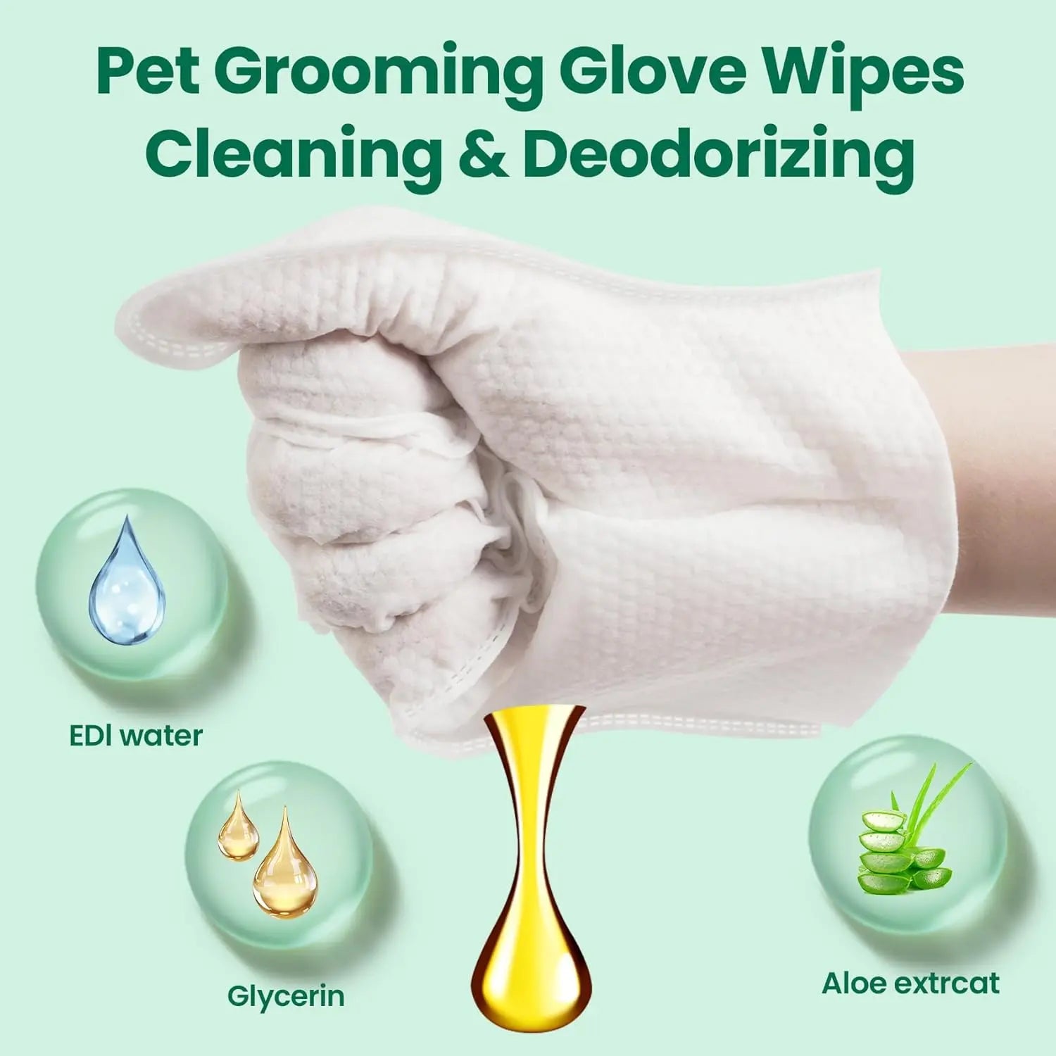 Professional Disposable Grooming Wipes for Dogs and Cats (12 Pack) - Hypoallergenic, No-Rinse Pet Gloves Wipes with Natural Fermented Oils for Hair Removal, Deodorizing, Skin Moisture, and Paw Care, Ideal for Outdoor Use
